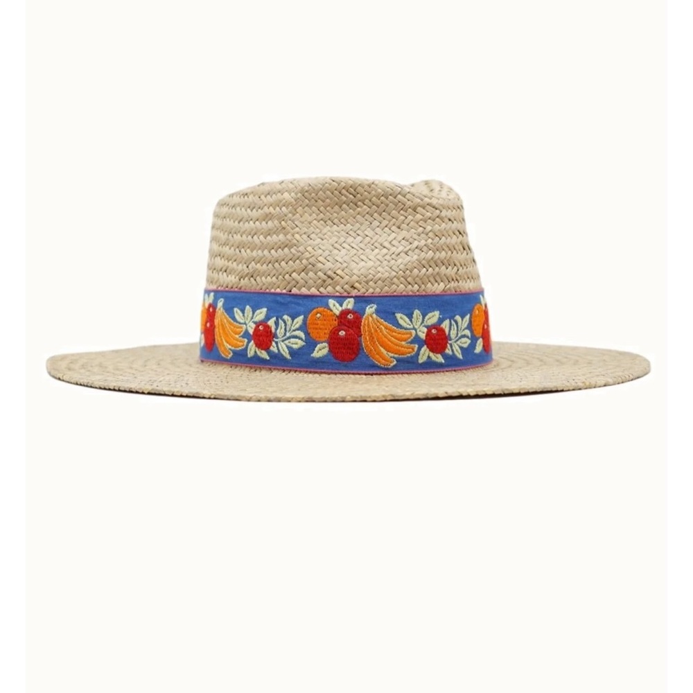 New Olive and Pique straw hat with fruit band
